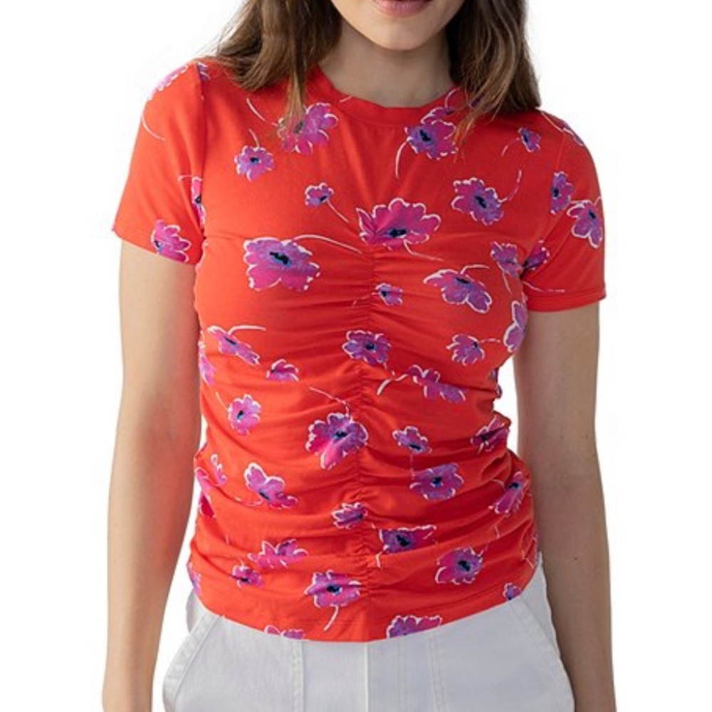 Sanctuary Hold On To You Floral Print Short Sleeve, Size L EUC